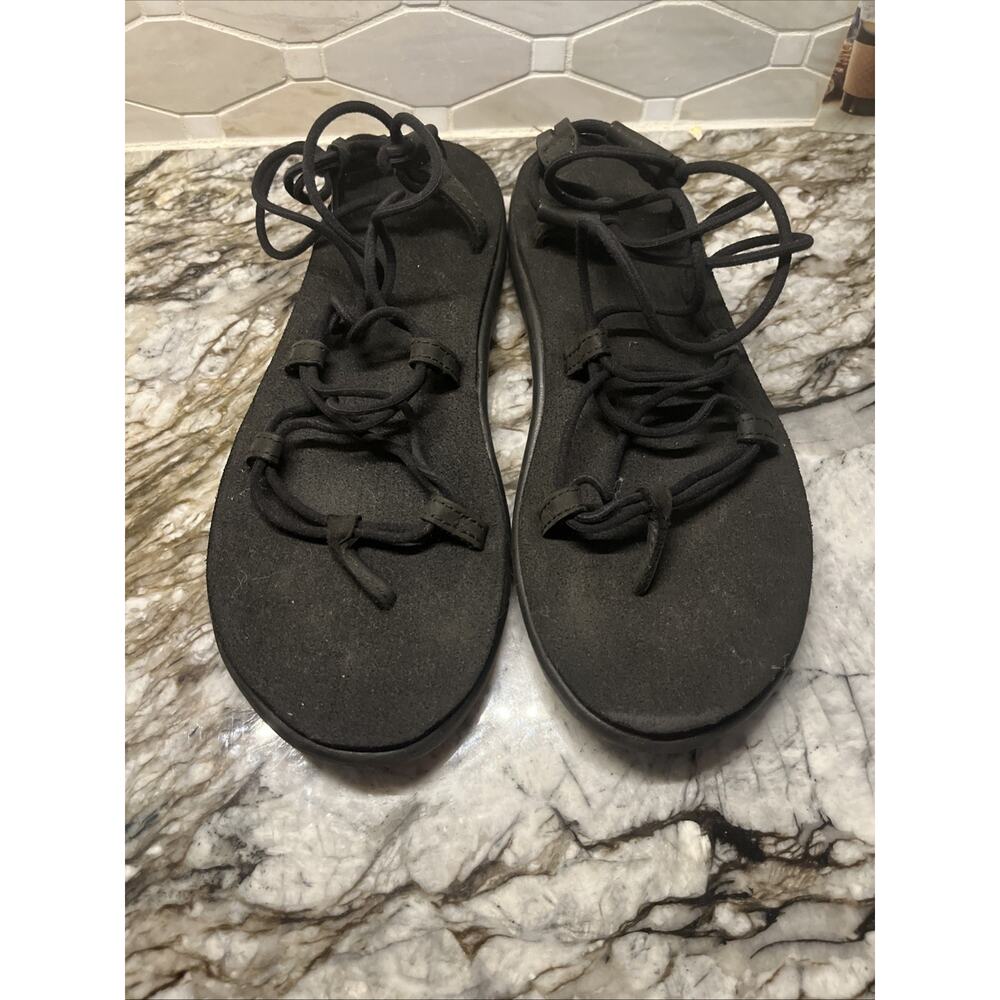 Teva Women's Voya Infinity Strappy Sandals Black Size 9w 1019622 Excellent Cond
